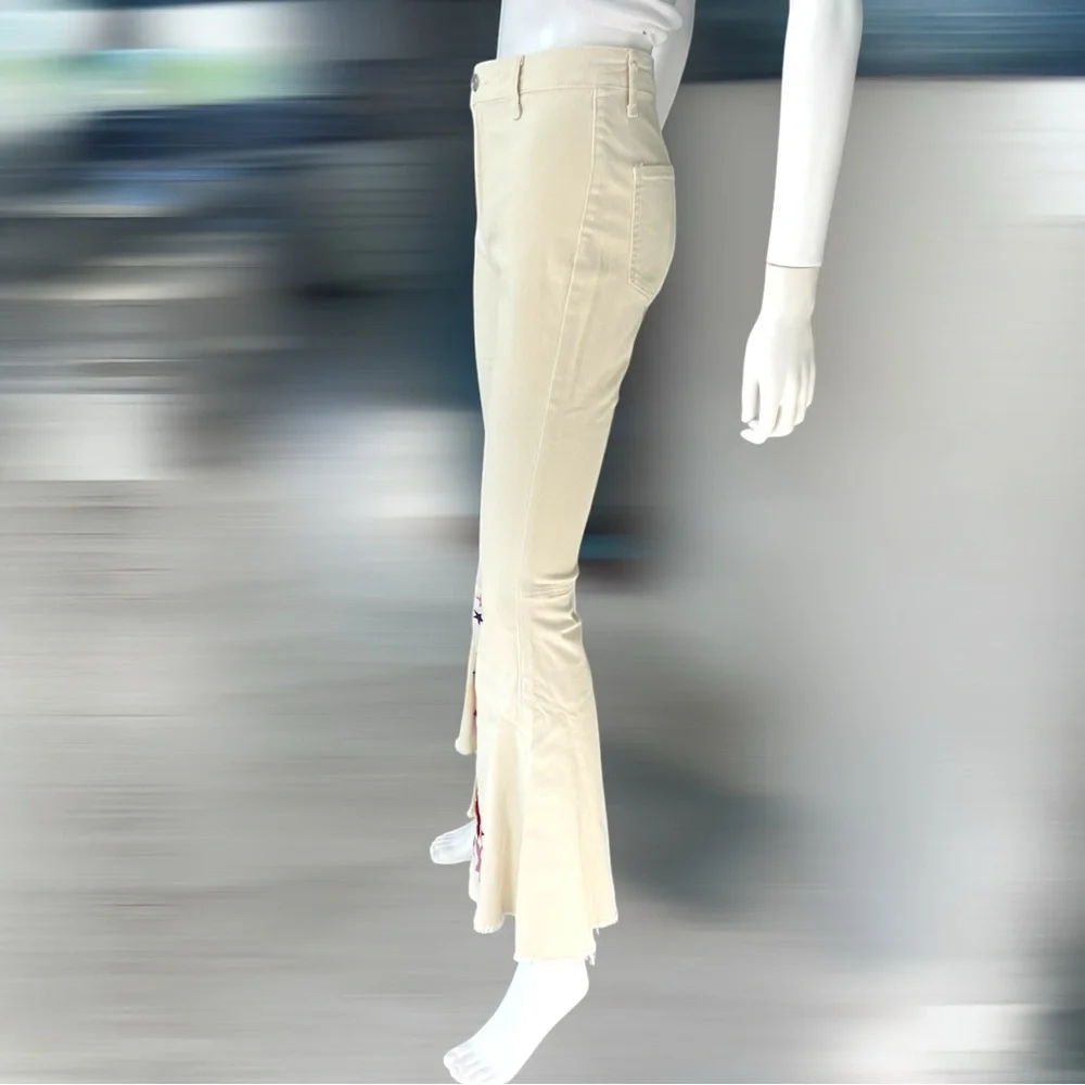 PEACH LOVE CALIFORNIA fitted bell bottom pants S M L - Picture 9 of 11